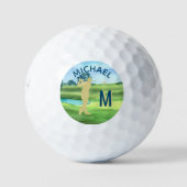 Aangepast Golfer Name 3-D Monogram Golfballen (Voorkant)