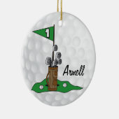 Aangepast - Golfer 🏌️ ♀️ op de Groenen | Golf Keramisch Ornament (Rechts)