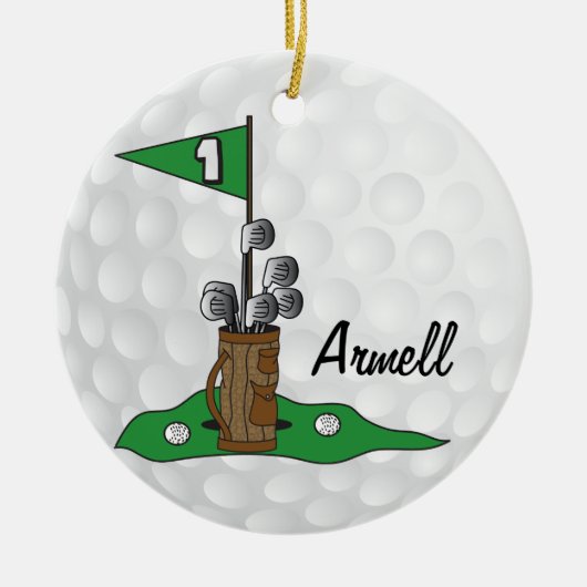Aangepast - Golfer 🏌️ ♀️ op de Groenen | Golf Keramisch Ornament (Voorkant)