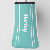 Aangepast Golfer Sports Modern Monogram Blauwgroen Golfheadcover (Draai 90)