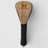 Aangepast golfermonogram op namaak hout golfheadcover (Voorkant)