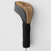 Aangepast golfermonogram op namaak hout golfheadcover (Schuin)