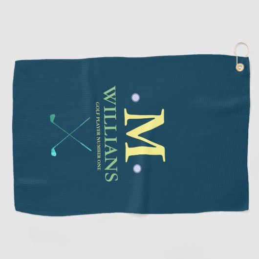 aangepast golfer's monogram golfhanddoek (Horizontaal)