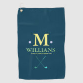 aangepast golfer's monogram golfhanddoek (Voorkant)