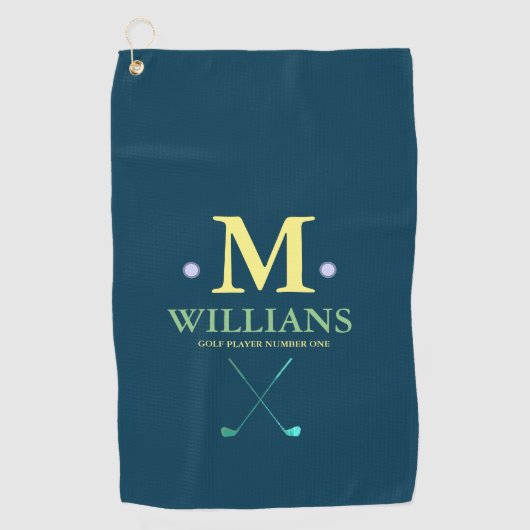 aangepast golfer's monogram golfhanddoek (Voorkant)