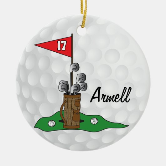 Aangepast - Golfing 🏌️ ♀️ op de Groenen | Golf Keramisch Ornament (Voorkant)
