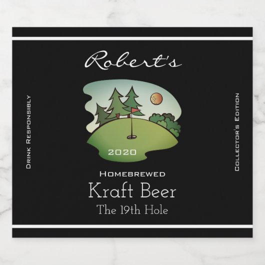 Aangepast Golfpictogram Bier Etiket (Enkel label)
