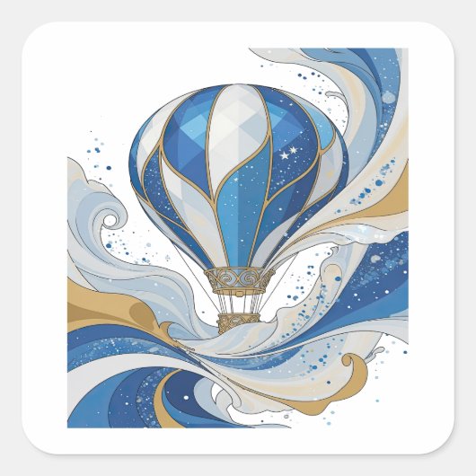 Aangepast goud abstract stickerontwerp vierkante sticker (Voorkant)