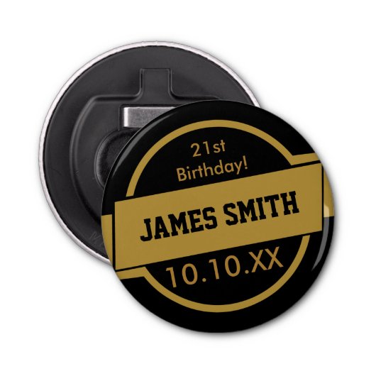 Aangepast goud button flesopener (Voorkant)