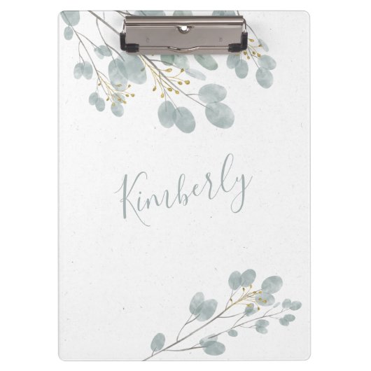 Aangepast goud en eucalyptus klembord (Voorkant)