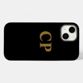 Aangepast Goud Initiaal Case-Mate iPhone Case (Achterkant (horizontaal))