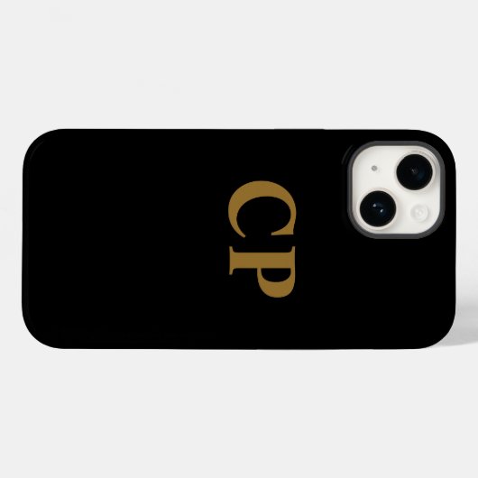 Aangepast Goud Initiaal Case-Mate iPhone Case (Achterkant (horizontaal))