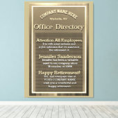 Aangepast Goud Pensioen Teken Canvas Afdruk (Insitu (Houten vloer))