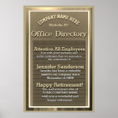 Aangepast Goud  Pensioen Teken Poster (Voorkant)