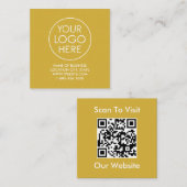 Aangepast Goud Visitekaartje met Logo en QR-code (Voorkant / Achterkant)