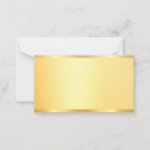 Aangepast goud ziet er leeg uit Moderne Elegant Sj Notitiekaartje (Achterkant)
