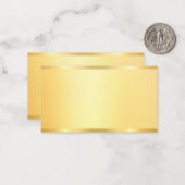 Aangepast goud ziet er leeg uit Moderne Elegant Sj Notitiekaartje (Voorkant / Achterkant in situ)