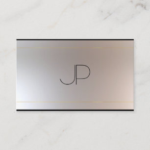 Aangepast goud zilveren look Modern Monogram Elega Visitekaartje