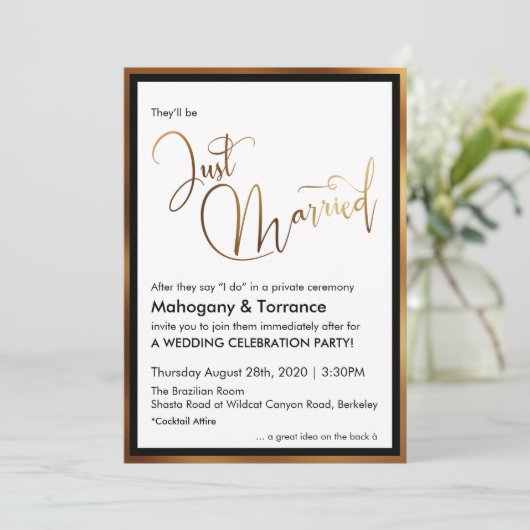 Aangepast Goud Zwart en Wit Kaart (Staand voorkant)