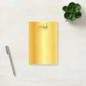 Aangepast gouden blik Monogram Modern Elegant Post-it® Notes (Kantoor)