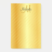 Aangepast gouden blik Monogram Modern Elegant Post-it® Notes (Voorkant)