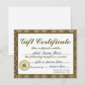 Aangepast gouden certificaat voor uitnodigingen (Voorkant / Achterkant)
