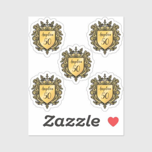Aangepast gouden embleem sticker (Vel)