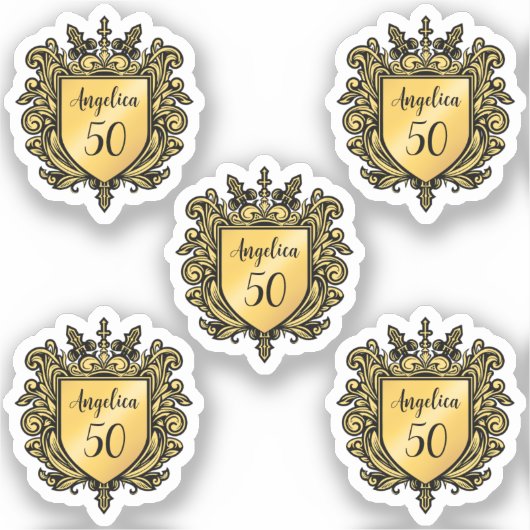 Aangepast gouden embleem sticker (Voorkant)