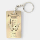 Aangepast gouden gedenkteken Engel Wings Foto toev Sleutelhanger (achterkant)