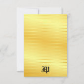 Aangepast gouden handgeschreven monogrammen notitiekaartje (Achterkant)