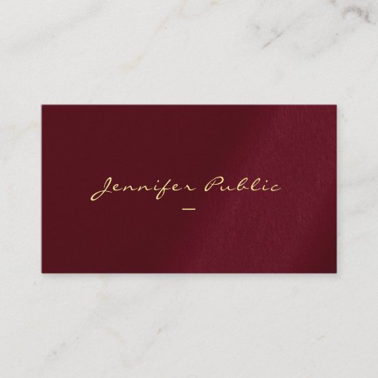 Aangepast gouden kleurenscript Luxury Premium Thic Visitekaartje (Voorkant)