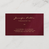 Aangepast gouden kleurenscript Luxury Premium Thic Visitekaartje (Achterkant)