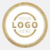 Aangepast gouden promotioneel bedrijfslogo merk ronde sticker (Voorkant)