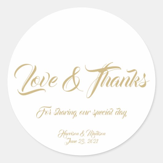 Aangepast gouden script Weddenschap-gunketstickers Ronde Sticker (Voorkant)