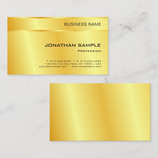 Aangepast gouden uiterlijk elegant eenvoudige, mod visitekaartje (Voorkant / Achterkant)