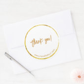 Aangepast gouden zakelijk "Dank je" Ronde Sticker (Envelop)