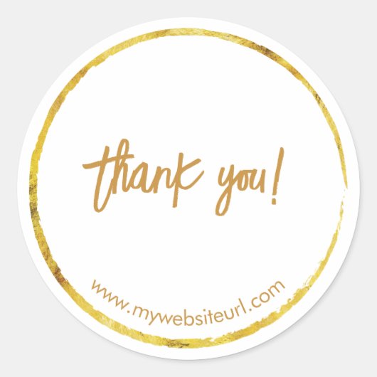 Aangepast gouden zakelijk "Dank u" Ronde Sticker (Voorkant)