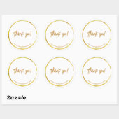 Aangepast gouden zakelijk "Dank u" Ronde Sticker (Vel)