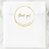 Aangepast gouden zakelijk "Dank u" Ronde Sticker (Tas)