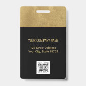 Aangepast gouden zakelijk logo streepjescode medew badge (Achterkant)