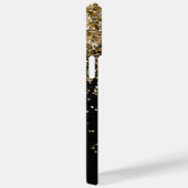 Aangepast goudglitter zwart monogram Case-Mate iPhone case (Achterkant / Rechts)