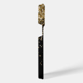 Aangepast goudglitter zwart monogram iPhone hoesje (Rechterkant)