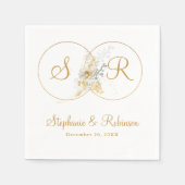 Aangepast goudmonogram-weddenschap servet (Voorkant)