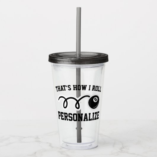 Aangepast grappig biljartdepoel acryltumblusglas acryl drinkbeker (Voorkant)