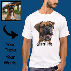 Aangepast Grappig Grunge Effect Huisdier Foto Hond T-shirt