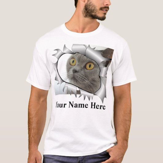 Aangepast grappig kattenliefdespapier t-shirt (Voorkant)