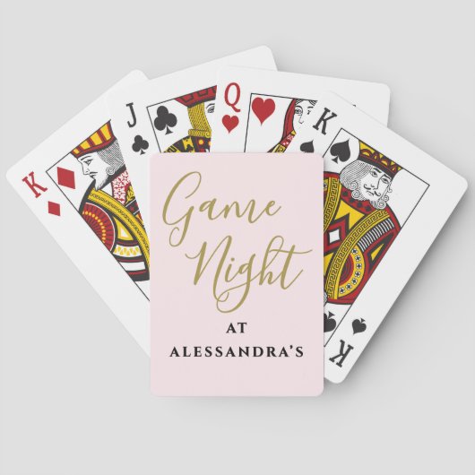 Aangepast Grappig Minimalistisch Pastelroze Spelle Pokerkaarten (Achterkant)