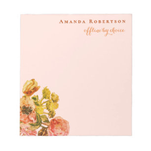 Aangepast Grappig Retro Inspirerend Aquarel Bloemm Notitieblok
