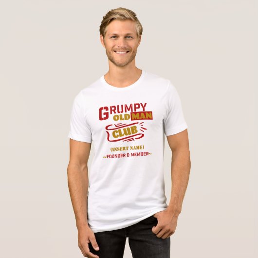 Aangepast Grappig T-shirt – Grumpy Old Man Club (Voorkant volledig)