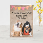 Aangepast grappige 40e verjaardag van je Bulldog K Kaart (Gele Bloem)